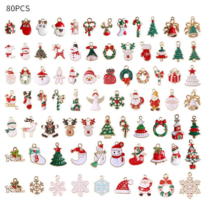 10-50PCS  A+ NewYear Fashion Metal Alloy Christmas Charm Decor Set Xmas Pendant Drop Ornaments Hanging Christmas Decoration
