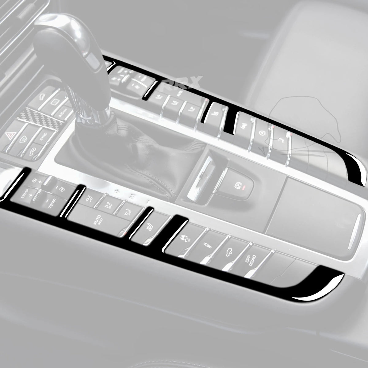 Gear Shift Button Box Cover Trim Sticker Decal for Macan 2014 2015 2016 2017 2018 2019 2020 2021 Car Interior Accessories ABS