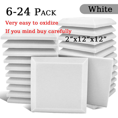 TOUO 6/12/24 Pcs Large Square Hypotenuse Acoustic Foam High Density Ktv Sound Foam Studio Acoustic Treatment Home Decoration