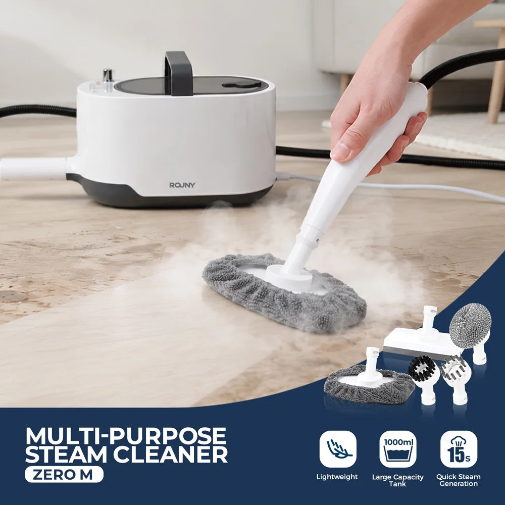 ROUNY Multi-Purpose Portable High Pressure Steam Cleaner, 3.5Bar Powerful Steam Output, 15s Fast Heat-Up, 1000ml Large Tank