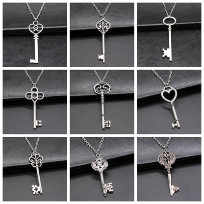 Vintage Big Key Pendant Long Chain Necklace For Women Girl Birthday Gift Enter University Gift Costume Jewellery Necklace