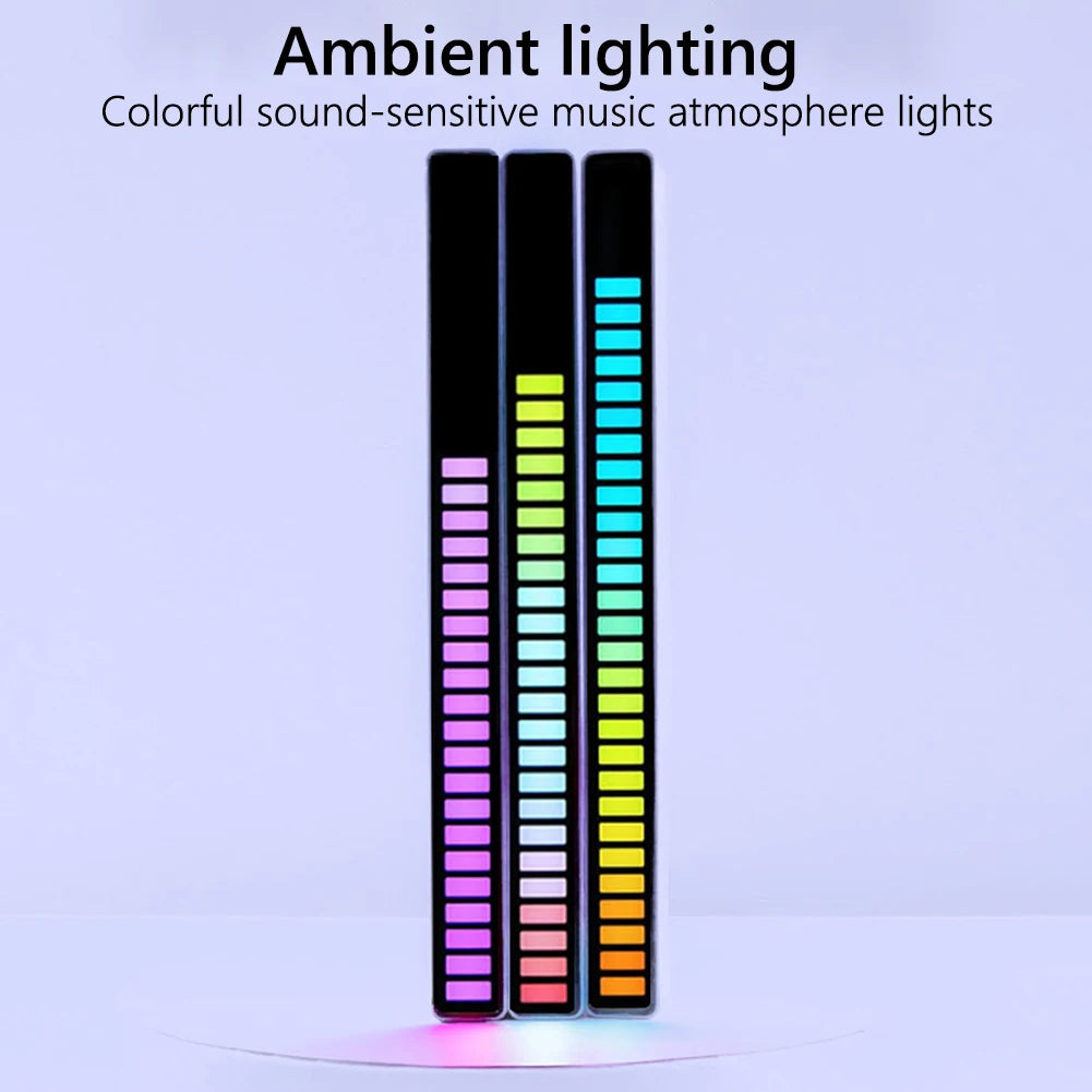 Music Rhythm Activated LED Light Strip RGB Car Ambient Lamp Bar Party Decoration