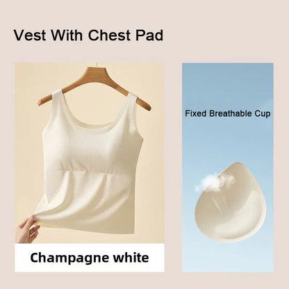 M-4XL For 40-115kg Summer Seamless Camisole Top For Women with Chest Pads Sleeveless Underwear Inner Wear Slimming Tank Tops