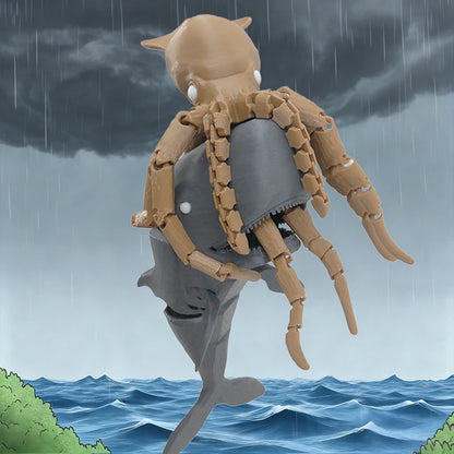 Articulated Giant Squid Action Figure Flexible Joint Deep Sea King Deep Sea Creature Model Tentacle Ocean Animal Ornament