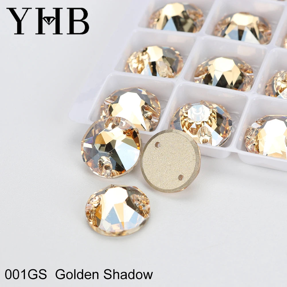 YHB Top Quality XIRIUS Glass Crystal AB Moonlight Sewing Stones Flatback Sew on Rhinestones For Garment Clothes Bags