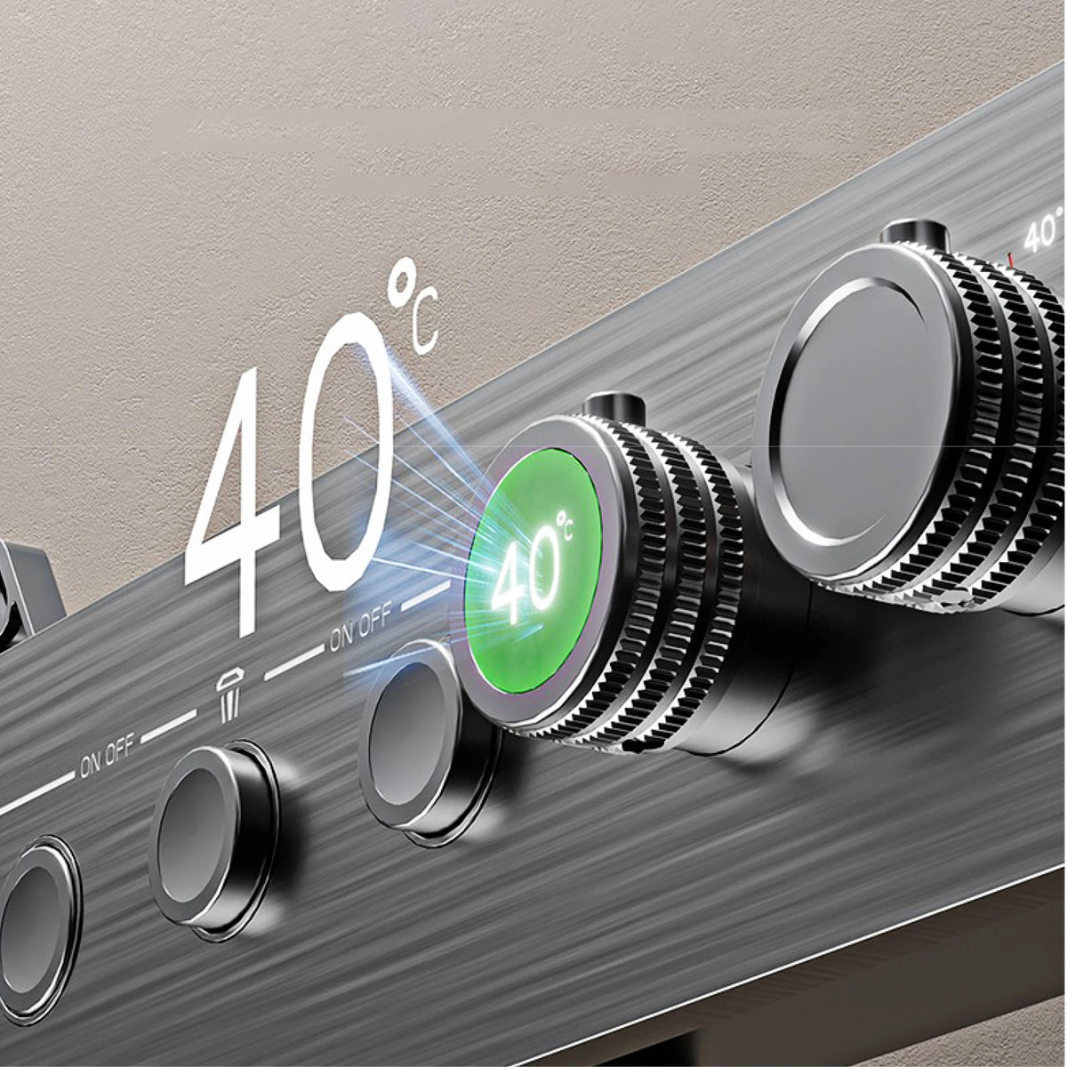 Luxury black brass wall mounted thermostatic shower system Simple embedded design for hot and cold water 3-function bathroom Tap