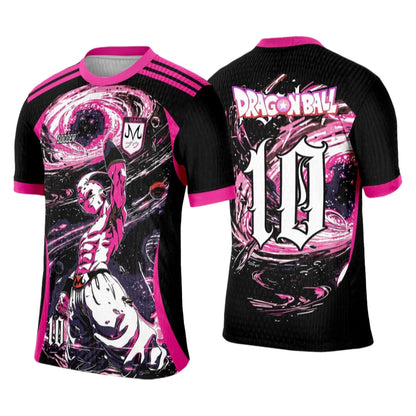 2026 Summer Dragon Ball Kid Goku #10 Soccer Jersey, 3D Manga Print Breathable Polyester Oversized Tee for Men Women Kids Y2k