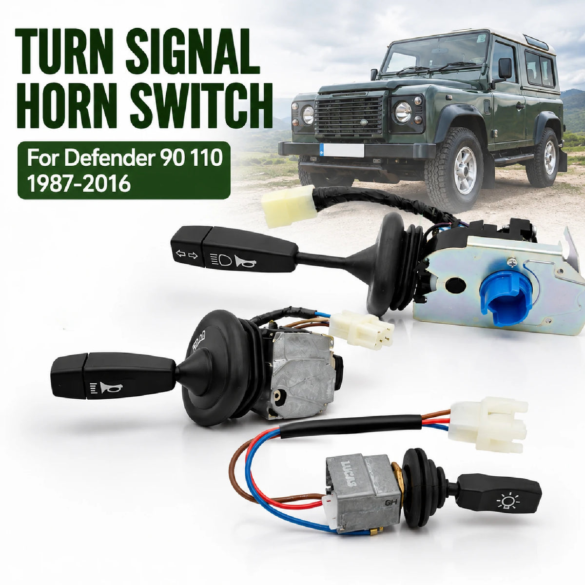 3PCS Indicator Turn Signal Horn Light Switch Kit  Steering Column Set for Land Rover Defender 90 110 130 1987 - 2016 Accessories