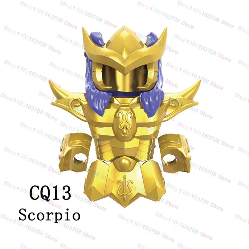 Saint Seiya Japanese Anime Cartoon Bricks Dolls Aiolia Aiolos Model Toys Building Blocks Figures Assembly Toys Gifts CQ11-22