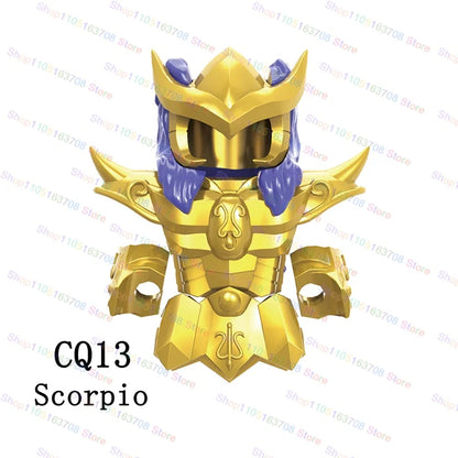 Saint Seiya Japanese Anime Cartoon Bricks Dolls Aiolia Aiolos Model Toys Building Blocks Figures Assembly Toys Gifts CQ11-22