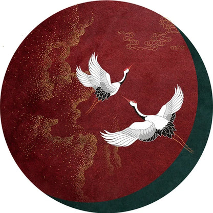 New Chinese Style Round Carpets for Living Room Home Decor Anti-Slip Floor Mat Bedroom Bedside Rug Art Studio Large Area Carpet
