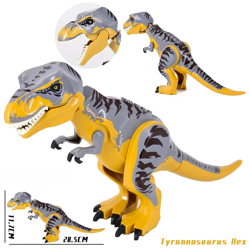 Jurassic Dinosaurs Spinosaurus Large Brick Toy Joints Open Mouth 7 Color Designs, Collectible Decor DIY Puzzle Assembly Gift