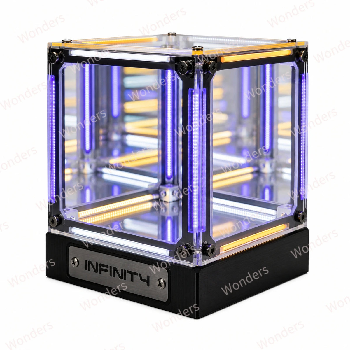 Hypercube LED Box Geek DIY Wireless Table Light Figure Display Case Infinity Mirror 4D Box Abyss Tunnel Ornament