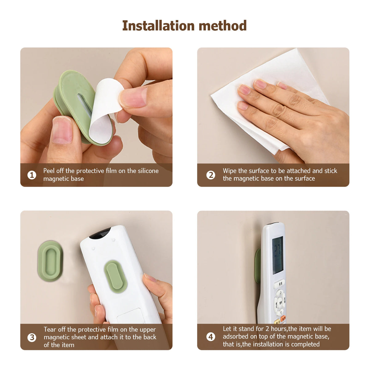 Magnetic Remote Control Bracket, Self-Adhesive Wall Mounted Storage Bracket for Remote Controls, Household Goods Storage