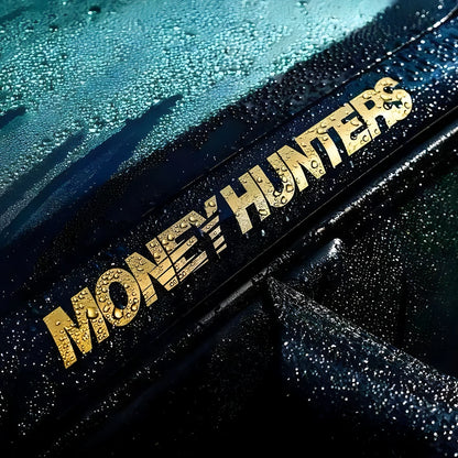 Money Hunter Vinyl Car Decal – Self-Adhesive Racing Stripe Sticker for Car Body, Truck Bumper, Rear Window – Waterproof Alphabet