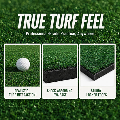 Golf Swing Practice Mat Outdoor / Indoor Hitting Pad Golf Training Aids Chipping Artificial Turf Carpet for Office Home Exercise