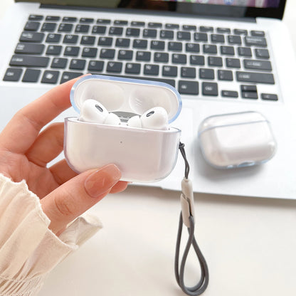 Clear Soft TPU Earphone Case for Airpods Pro 3 Case with Strap Funda Airpods Pro 2 Airpods 4 3 Bluetooth Earphone Cover