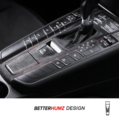 For Porsche Macan 2014-2024 Made of Alcantara Center Console Gear Shifter Panel Trim Sticker Car Interior Tuning Accessories