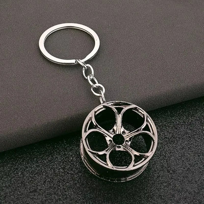 Stainless Steel Car Keychains Brake Disc Turbocharger Gear Design Keyrings Creative Mechanical Car Parts Keychain Gift for Men
