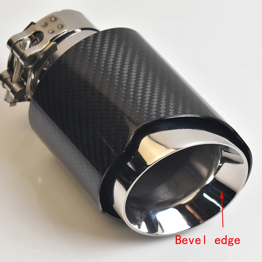 Universal Car Accessories  Stainless Steel Muffler Glossy Tip Slash Cut End Pipe Bevel Edge With VREMUS