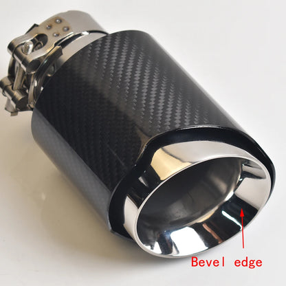 Universal Car Accessories  Stainless Steel Muffler Glossy Tip Slash Cut End Pipe Bevel Edge With VREMUS
