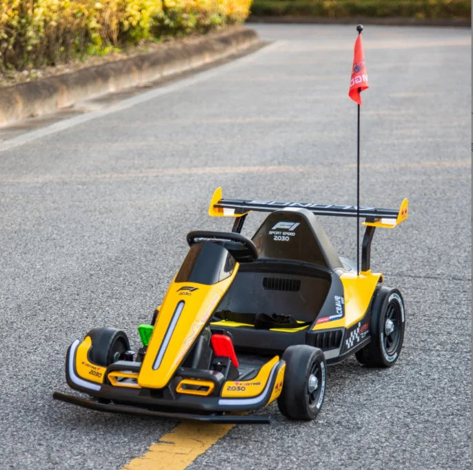 24V14 Battery Drift Children's Four-wheel Kart Electric F1 Parent-child Toy Car with Remote Control and EVA Front Wheel