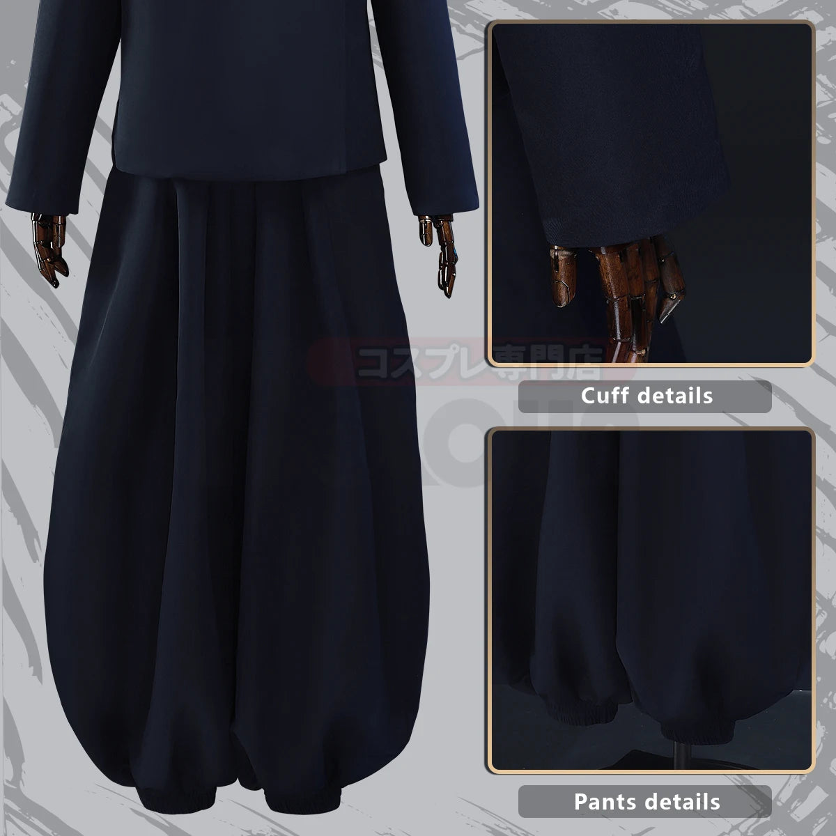 HOLOUN Jujutsu JJK Manga Anime Suguru Geto Satoru Gojo Cosplay Costume Wig Dark Blue Jacket Pants Uniform Rose Net Halloween