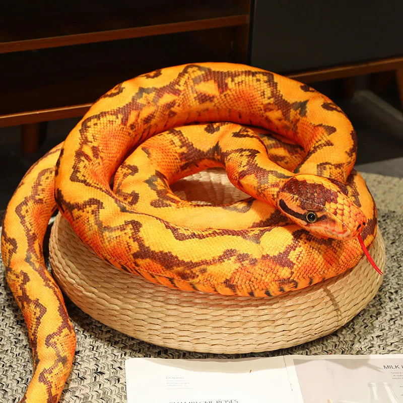 110-300cm Cute Snake Plush Toy Realistic Python Boa Cobra Soft Stuffed Animal Snake Halloween Decoration Boyfriend Birthday Gift