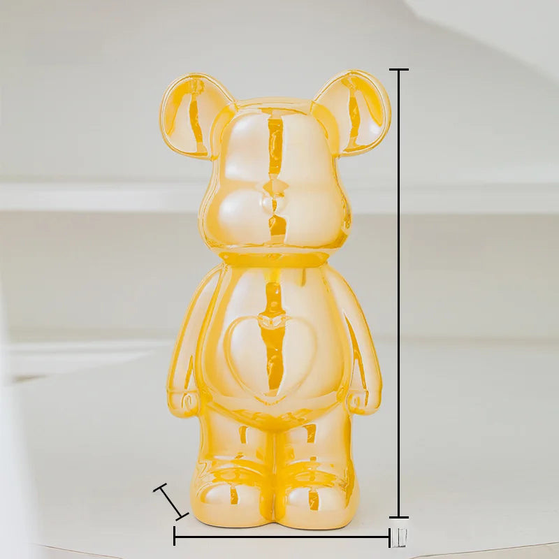 17/27/cm Aesthetic Bear Brick Ceramic Statue Teddy Bear Decor Action Figure Sculptures Ornament for Room Home Decoration Crafts