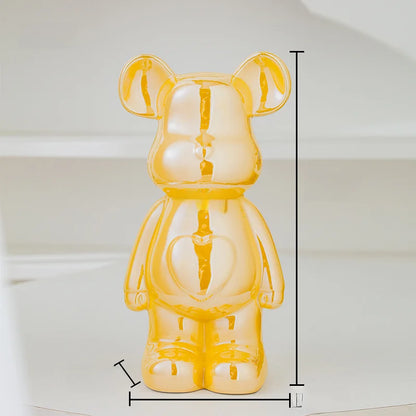 17/27/cm Aesthetic Bear Brick Ceramic Statue Teddy Bear Decor Action Figure Sculptures Ornament for Room Home Decoration Crafts