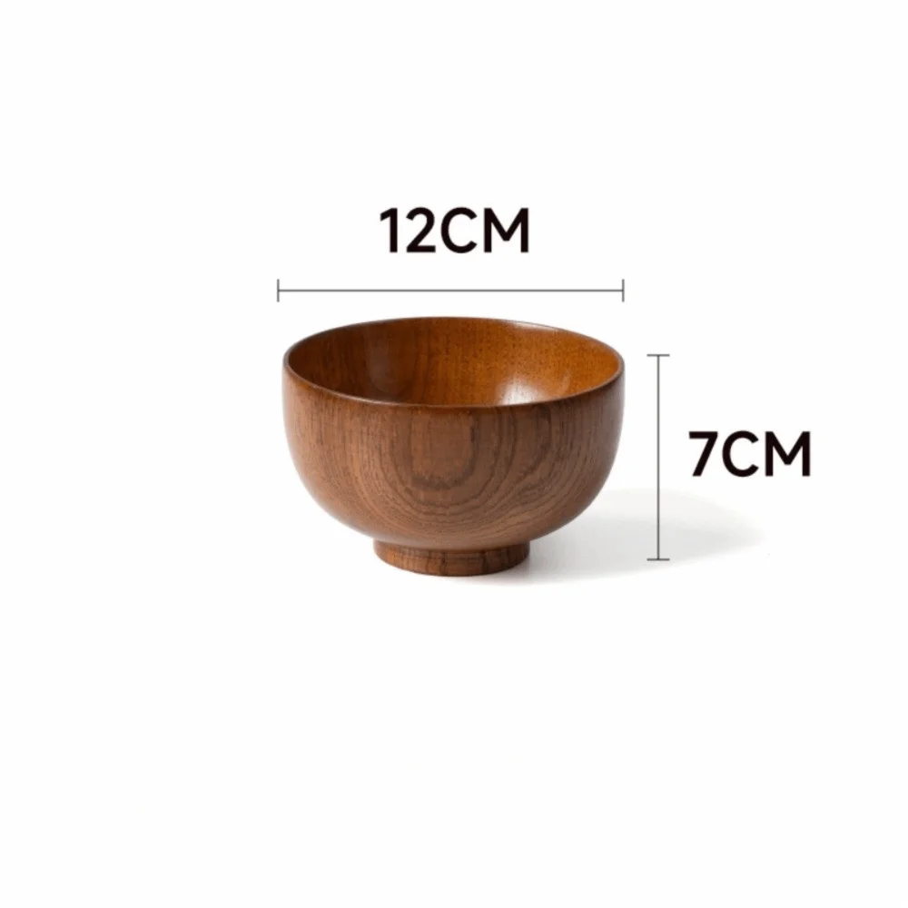 New Japanese Style Wooden Bowls Handmade Crafts Soup Bowls Food Containers Household Wooden Utensils Tableware