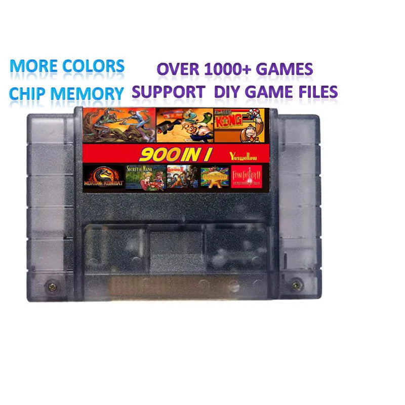 SUMMER FLASH SNES 900 in 1 Pro Game Cartrige for SNES NTSC Edition 16 Bit Video Game Console Cartridge