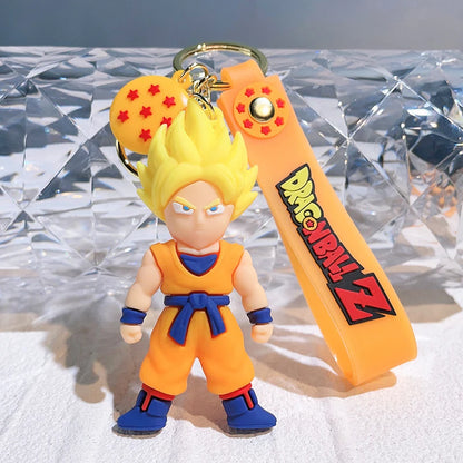 Anime Dragon Ball Keychain Ewelry Son Goku Vegeta Piccolo Action Figures Cute Keyring Bag Pendant Car Ornament Accessories Gifts