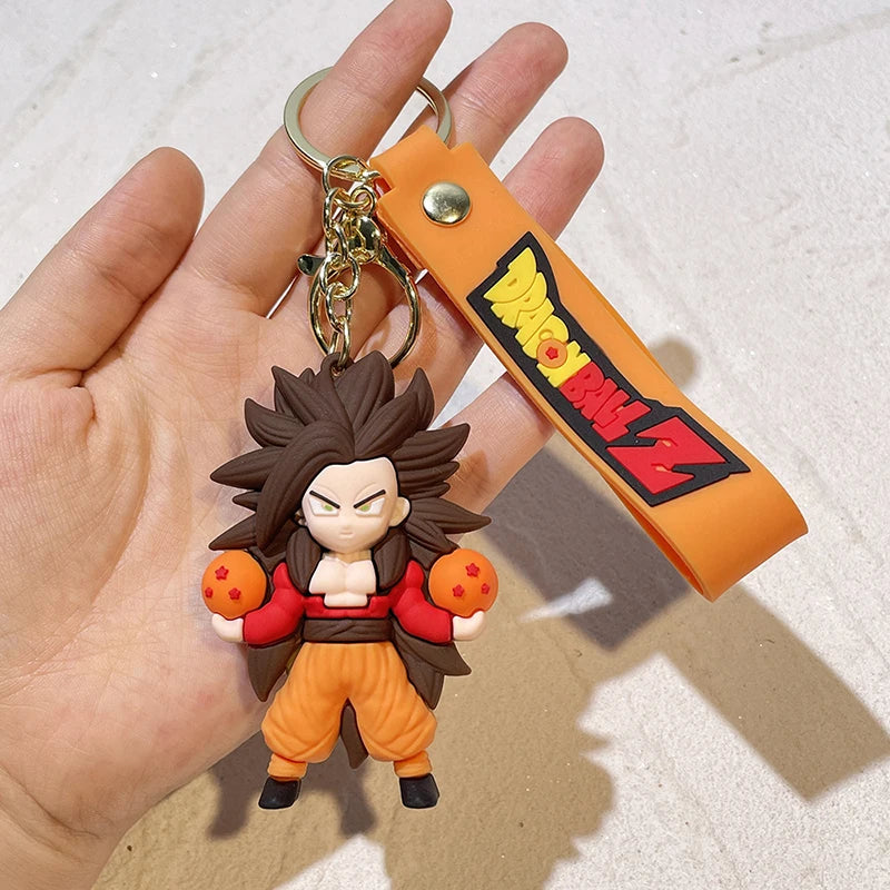 Anime Dragon Ball Keychain Ewelry Son Goku Vegeta Piccolo Action Figures Cute Keyring Bag Pendant Car Ornament Accessories Gifts