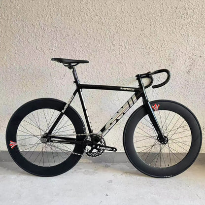 LOW Fixie Bicycle Aluminum Alloy Frame And Front Fork Fixie Bike Fixed Gear Bike 49T Spider Chianwheel 70mm Aluminum Alloy Rim