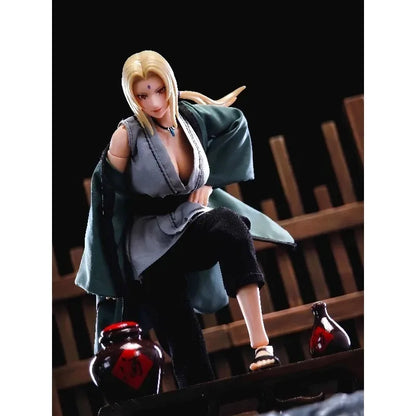 1/12 Scale Naruto Action Figure Five Generations Tsunade Cloth Robe Vest Pants Shoes Set Clothes Model for 6" Female CF Doll Body