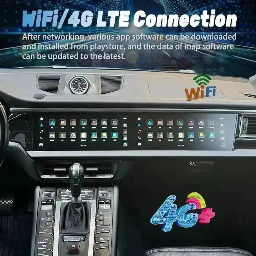 12.3+12.3inch For Porsche Macan 2014-2017 PCM 3.1 4.0 Dual Screen Stereo Car Radio GPS Carplay Multimedia Player Android Auto
