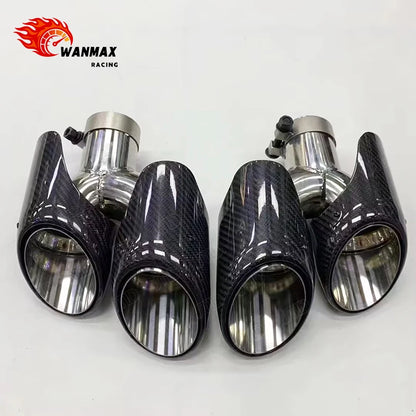 For Carbon Fiber Exhaust Tip for Porsche Macan (2014-2018), Direct Fit Glossy Muffler Tip Replacement, Performance Look Upgrade