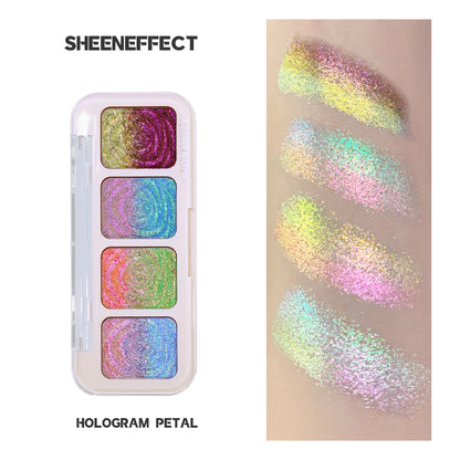 SHEEN EFFECT Cosmetics Multi-Chrome Chameleon Shift Eyeshadow Palette - Sheen Effect, Duochrome Metallic Glitter, Assorted Plast