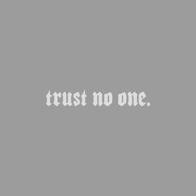 Edgy Trust No One Gothic Vinyl Car Sticker, Durable Weatherproof Quote Decal for Car Window, Fuel Tank, Door, Dark Auto Decor