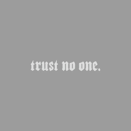 Edgy Trust No One Gothic Vinyl Car Sticker, Durable Weatherproof Quote Decal for Car Window, Fuel Tank, Door, Dark Auto Decor