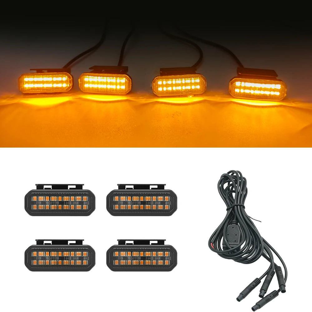 For Toyota Land Cruiser Prado LC250 LED Grille Light Front Bumper Safety Warning Signal Lamp With Wiring Harness