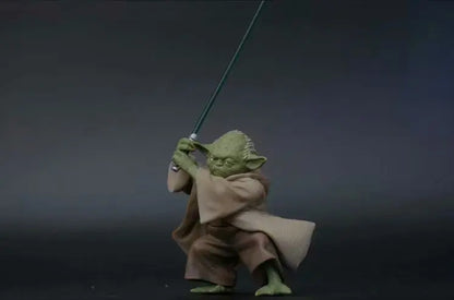 13cm Plastic Star Wars Mandalorian Master YODA with Sword Action Figure Toys