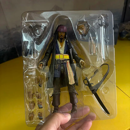 Pirates of the Caribbean Figurines Jack Sparrow Action Figure BJD Dead Men Tell No Tales Anime Model Collection Toys Gift 15cm