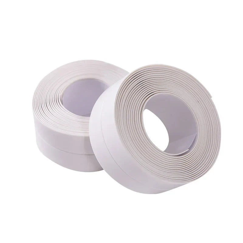1m/3.2m PVC Waterproof Sealing Tape for Bathroom Sink, Shower, Bathtub and Toilet - Self Adhesive Wall Sticker