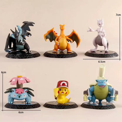 Poke Cartoon wacky Pikachu Snorlax Psyduck Gengar Anime Figure Blind Box Toys