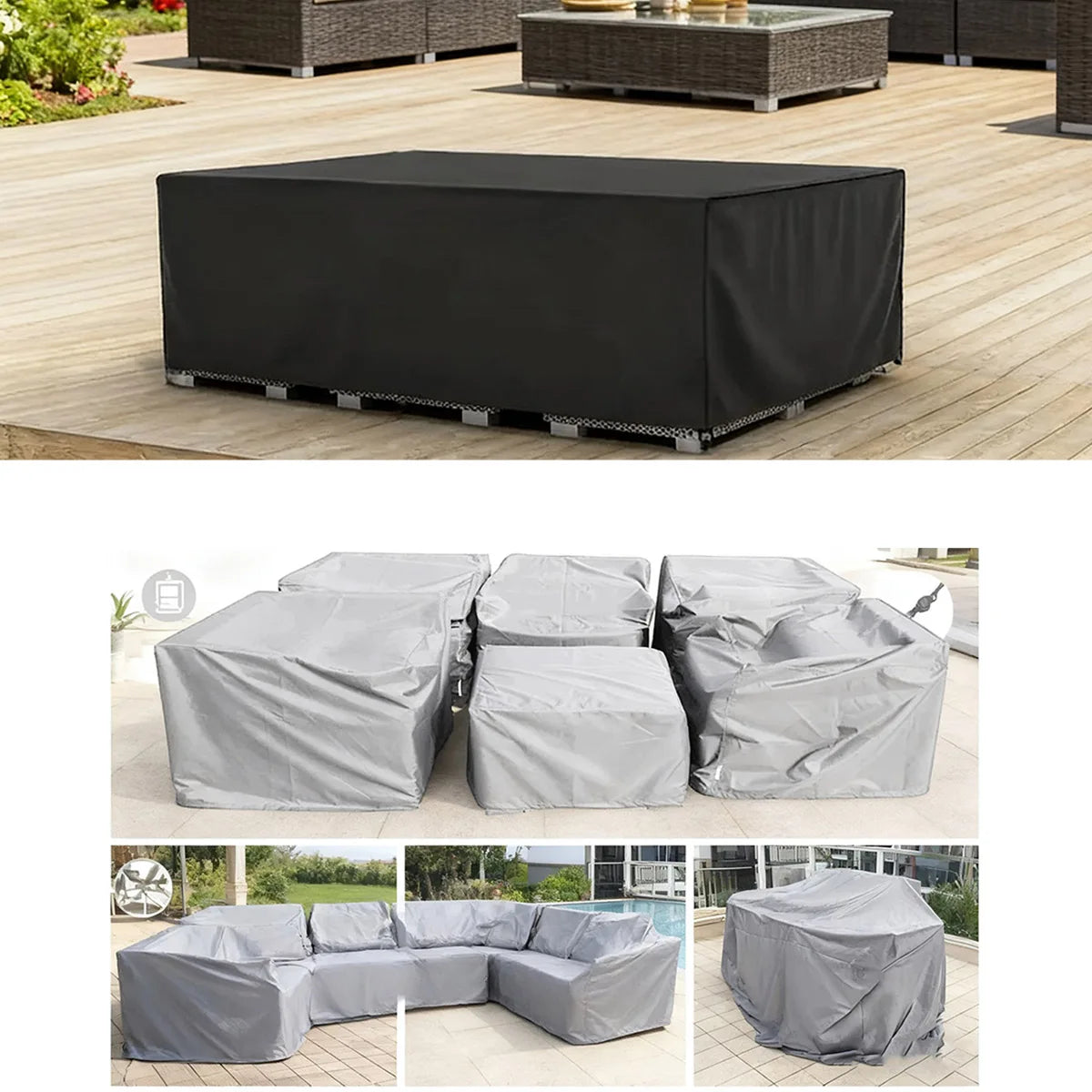 500 Size Outdoor Patio Home Cover, Garden Patio Balcony Sofa, Chair Table Coffee Table Cover, Protection Single Sofa Chair Cover