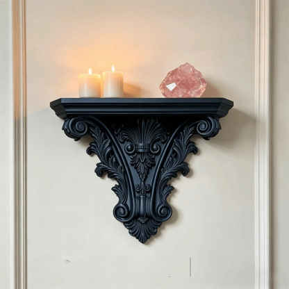 Creative 3D Printing Floating Shelf Unique Retro Gothic Wall Decor Carving Decorative Plant Display Stand Living Room