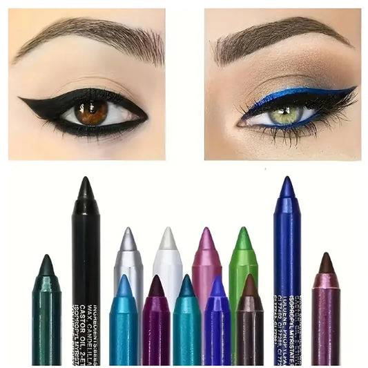 1pcs Waterproof Eyeliner Set with Glitter Effect, Includes Eye Shadow & Highlighter Pens, Colorful Makeup Kit for Stunning Looks