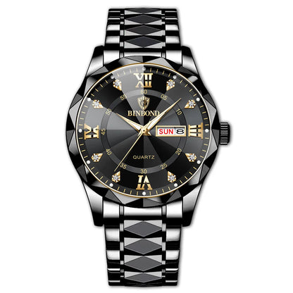 Male Mens Quartz Watches Top Brand Luxury Business Waterproof Luminous Large Dial Men Wristwatches Sports Stainless Steel Watch